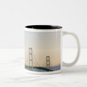 The Mackinac Bridge spanning the Straits of 3 Two-Tone Coffee Mug