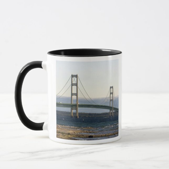 The Mackinac Bridge spanning the Straits of 4 Mug (Left)
