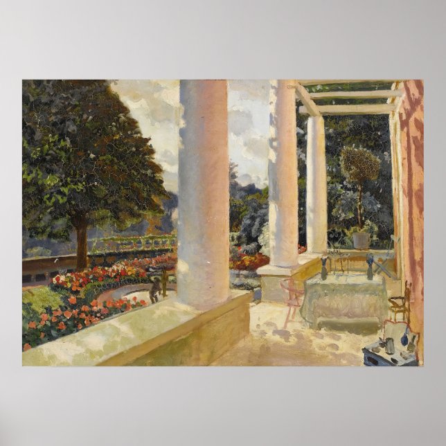 The MacMonnies Estate Terrace in Giverny  Poster (Front)