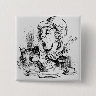 The Mad Hatter 2 Inch Square Button