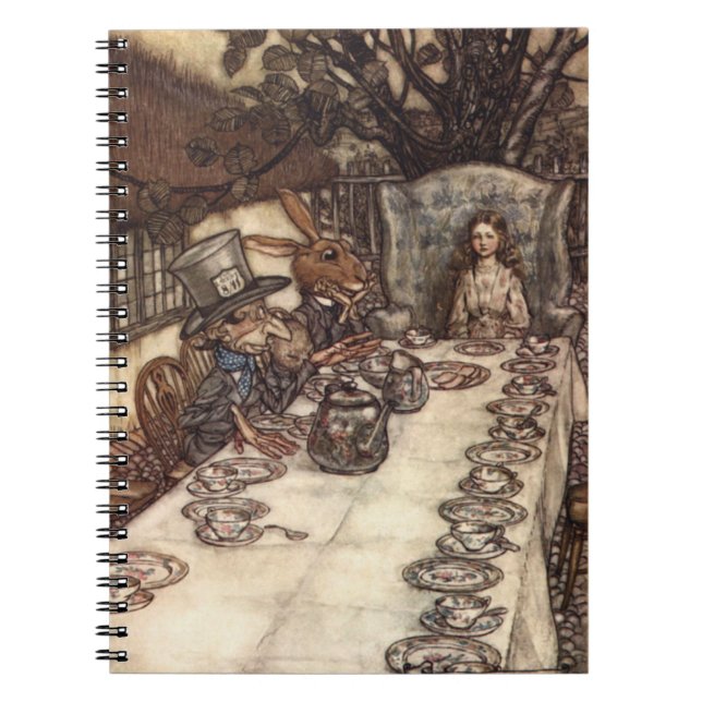 The Mad Hatter Tea Party Arthur Rackham Notebook (Front)