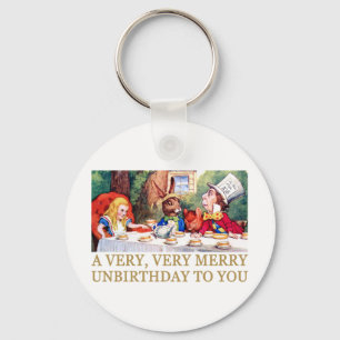 THE MAD HATTER WISHES ALICE A MERRY UNBIRTHDAY! KEYCHAIN