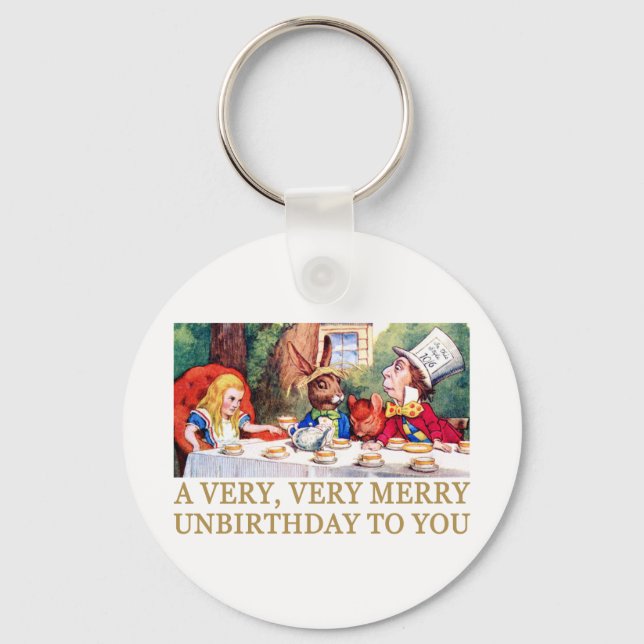 THE MAD HATTER WISHES ALICE A MERRY UNBIRTHDAY! KEYCHAIN (Front)