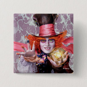 The Mad Hatter   You're all Mad 2 Inch Square Button