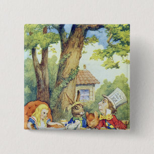 The Mad Hatter's Tea Party 2 Inch Square Button