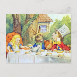 The Mad Hatters Tea Party Full Colour Postcard