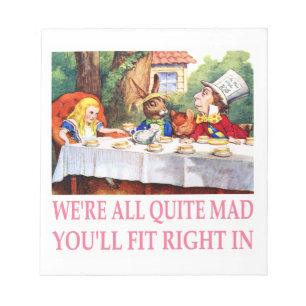 The Mad Hatter's Tea Party in Alice in Wonderland Notepad