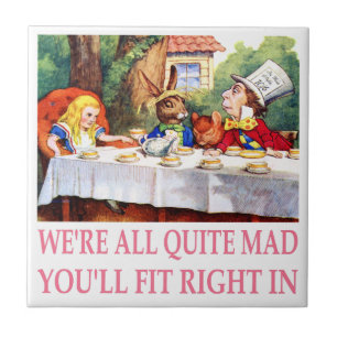 The Mad Hatter's Tea Party in Alice in Wonderland Tile
