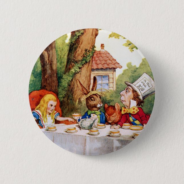 The Mad Hatter's Tea Party in Wonderland 2 Inch Round Button (Front)