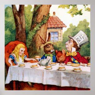 The Mad Hatter's Tea Party in Wonderland Poster