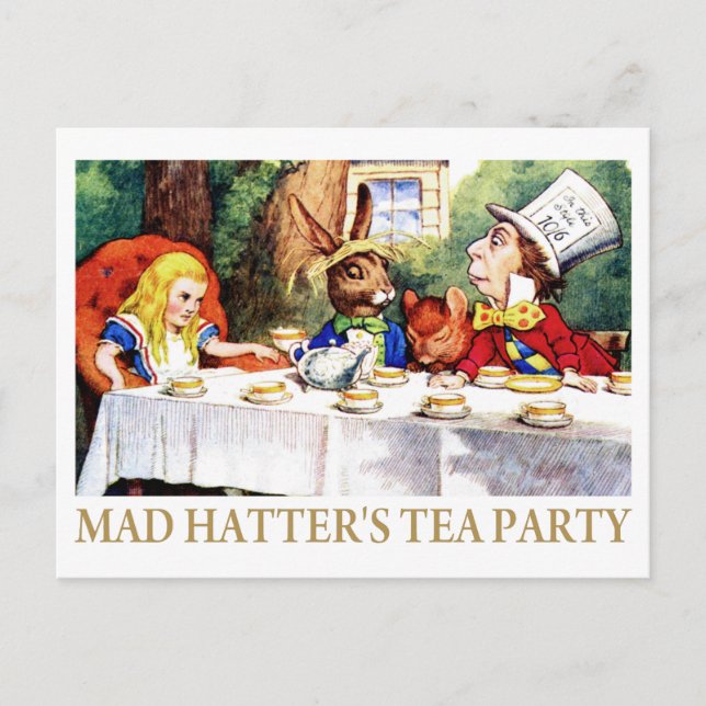 THE MAD HATTER'S TEA PARTY INVITATION POSTCARD (Front)