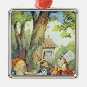 The Mad Hatter's Tea Party Metal Ornament