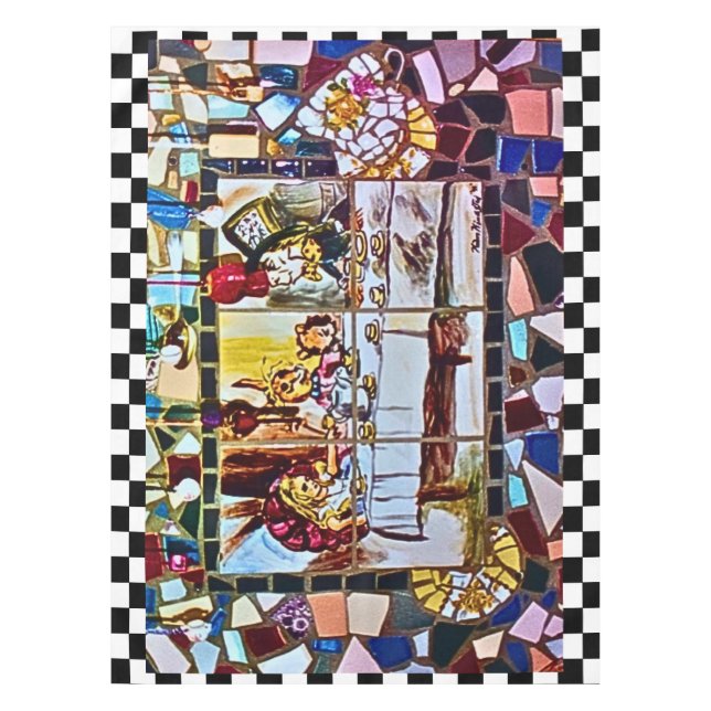 the mad tea party mosaic tablecloth (Front)