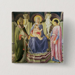 The Madonna and Child with SS. Clement and Justin, 2 Inch Square Button