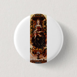 The Madonna della Candeletta by Carlo Crivelli 1 Inch Round Button