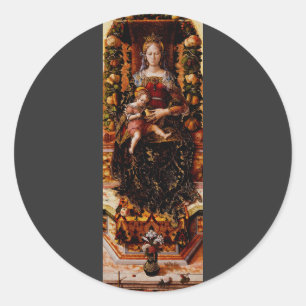 The Madonna della Candeletta by Carlo Crivelli Classic Round Sticker