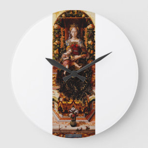 The Madonna della Candeletta by Carlo Crivelli Large Clock