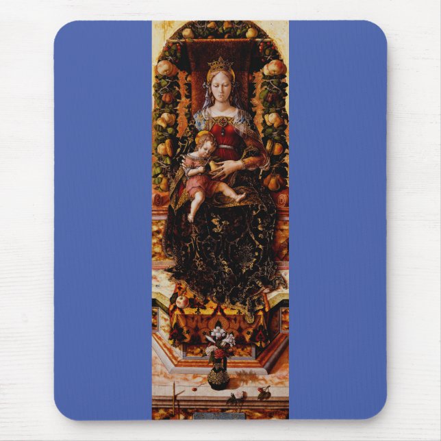 The Madonna della Candeletta by Carlo Crivelli Mouse Pad (Front)