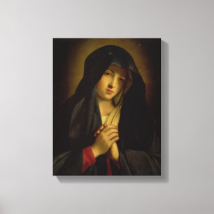 The Madonna in Sorrow (oil on canvas) Canvas Print