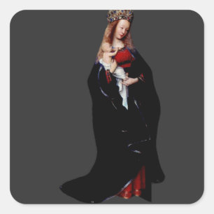 The Madonna in the Church by Jan van Eyck  Square Sticker