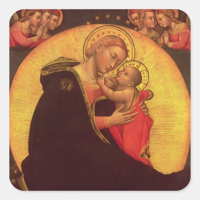 The Madonna of Humility, 1390-1400 Square Sticker (Front)