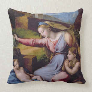The Madonna of the Blue Diadem or The Madonna of t Throw Pillow