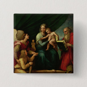 The Madonna of the Fish  c.1513 2 Inch Square Button
