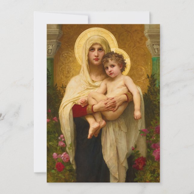 The Madonna of the Roses by William Bouguereau Invitation (Front)