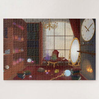The Mage's Sanctuary - Enchanted Library Jigsaw Puzzle