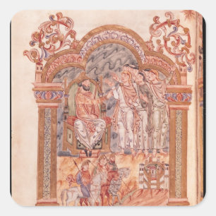 The Magi Visiting King Herod Square Sticker