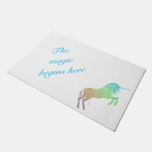 The Magic Begins Here Door Mat