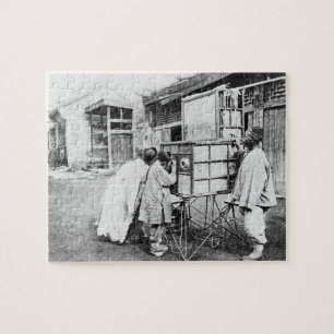 The magic lantern, c.1870 (b/w photo) jigsaw puzzle