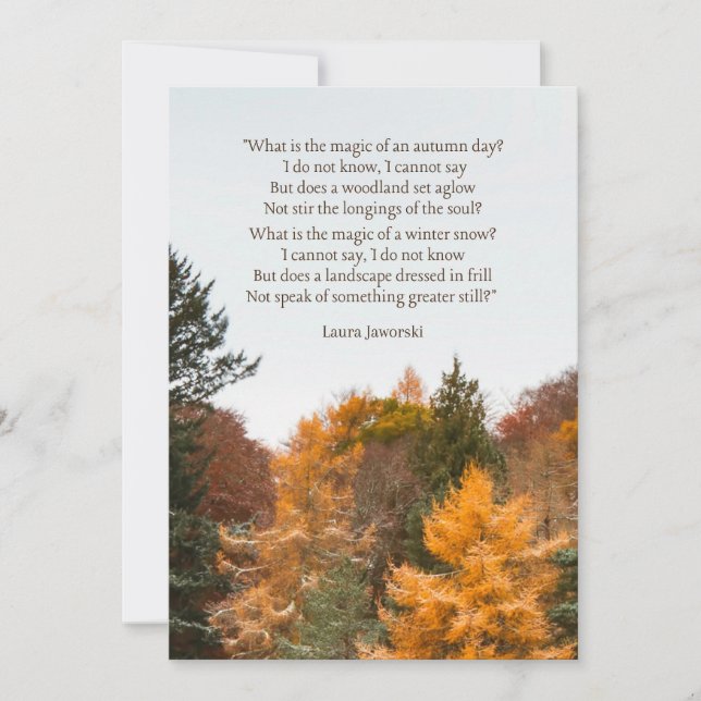 The Magic of an Autumn Day by Laura Jaworski Holiday Card (Front)