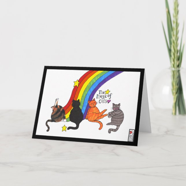 The Magic of Cats Card, Transparent Background Card (Front)