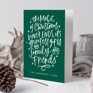The Magic of Christmas Green Non-Photo Holiday Card