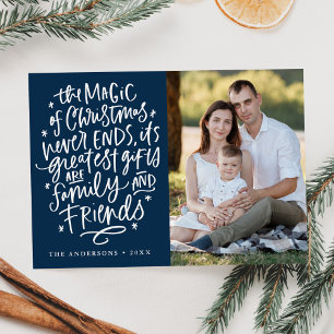 The Magic of Christmas Navy Photo Holiday Card
