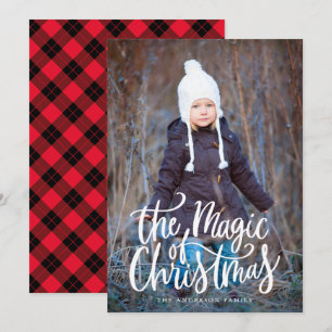The Magic of Christmas Typography Overlay Photo Holiday Card