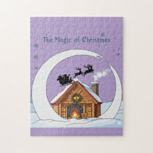 The Magic of Christmas Whimsical Santa Sleigh  Jigsaw Puzzle
