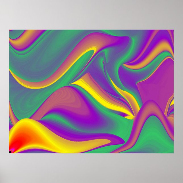 The Magic of Colors Abstract 3D Rainbowart Poster (Front)