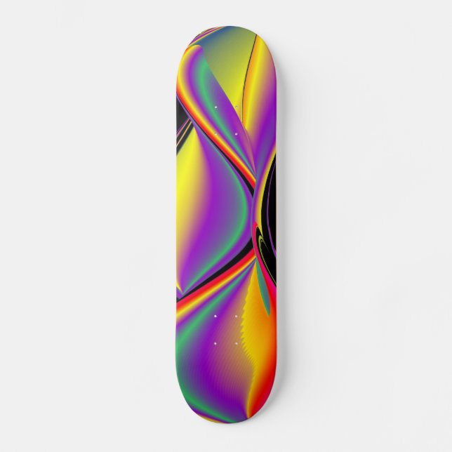 The Magic of Colors , Abstract 3D Rainbowart  Skateboard (Front)