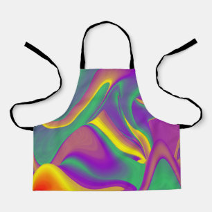 The Magic of Colours , Abstract 3D Rainbowart Apron