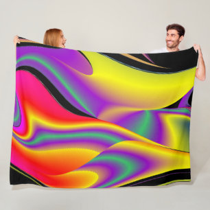 The Magic of Colours Abstract 3D Rainbowart Fleece Blanket