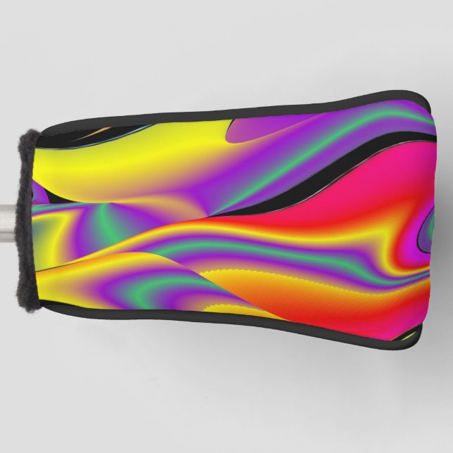 The Magic of Colours Abstract 3D Rainbowart Golf Head Cover (Front)