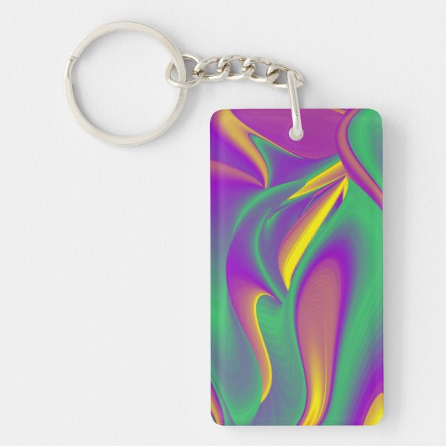 The Magic of Colours , Abstract 3D Rainbowart Keychain (Front)