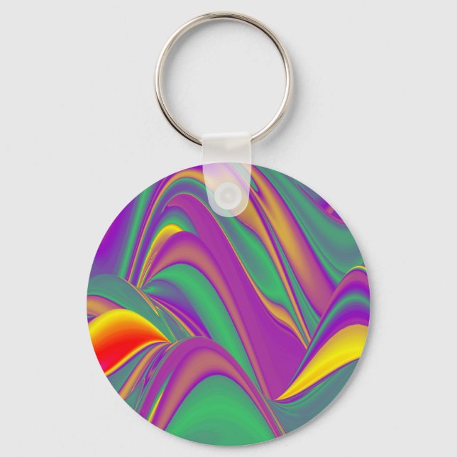 The Magic of Colours , Abstract 3D Rainbowart Keychain (Front)