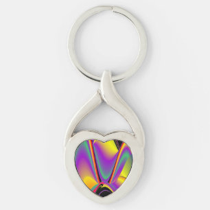 The Magic of Colours , Abstract 3D Rainbowart Keychain