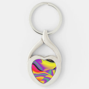 The Magic of Colours , Abstract 3D Rainbowart Keychain
