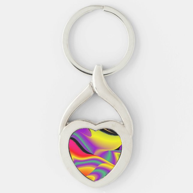 The Magic of Colours , Abstract 3D Rainbowart Keychain (Front)