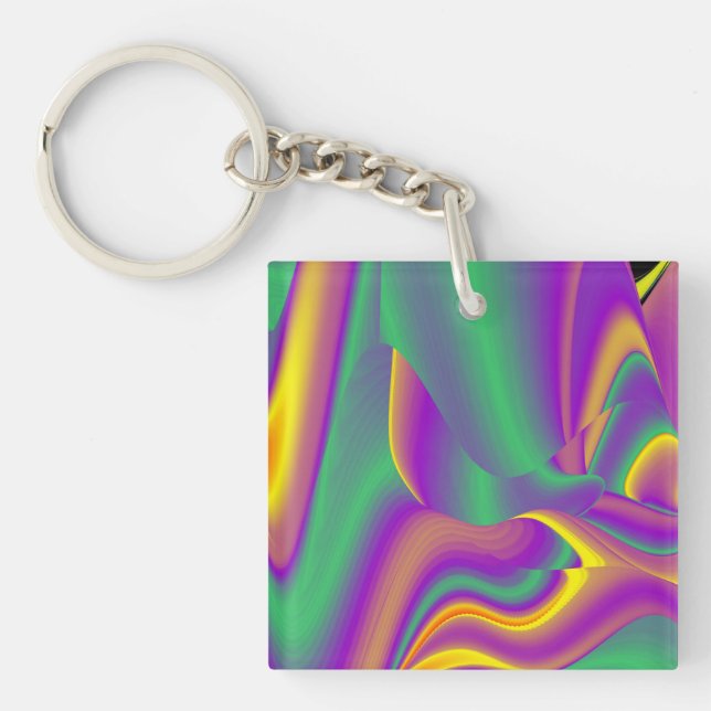 The Magic of Colours , Abstract 3D Rainbowart Keychain (Front)