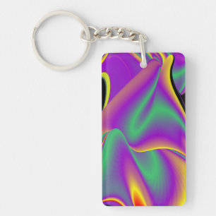 The Magic of Colours , Abstract 3D Rainbowart Keychain